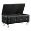 Crystal Tufted Storage Bench In Black
