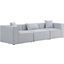 Cube Durable Linen Textured Modular Sofa In Grey