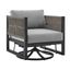 Cuffay Outdoor Patio Swivel Glider Lounge Chair In Black Aluminum with Gray Cushions