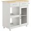 Culinary Kitchen Cart With Towel Bar In White Natural