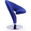 Curl Swivel Accent Chair in Blue and Polished Chrome