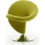 Curl Swivel Accent Chair in Green and Polished Chrome