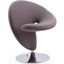 Curl Swivel Accent Chair in Grey and Polished Chrome