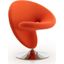 Curl Swivel Accent Chair in Orange and Polished Chrome