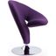 Curl Swivel Accent Chair in Purple and Polished Chrome