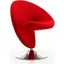 Curl Swivel Accent Chair in Red and Polished Chrome