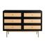 Curtis Solid Wood 6-Drawer Dresser In Black and Natural