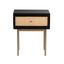 Curtis Solid Wood One-Drawer Nightstand In Black and Natural