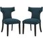 Curve Azure Dining Side Chair Fabric Set of 2