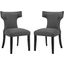 Curve Gray Dining Side Chair Fabric Set of 2