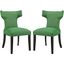 Curve Kelly Green Dining Side Chair Fabric Set of 2