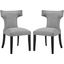 Curve Light Gray Dining Side Chair Fabric Set of 2