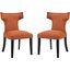 Curve Orange Dining Side Chair Fabric Set of 2