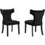 Curve Performance Velvet Dining Chair Set Of 2 In Black