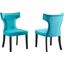 Curve Performance Velvet Dining Chair Set Of 2 In Blue