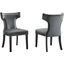 Curve Performance Velvet Dining Chair Set Of 2 In Gray