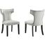 Curve Performance Velvet Dining Chair Set Of 2 In Light Gray
