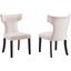 Curve Performance Velvet Dining Chair Set Of 2 In Pink