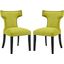 Curve Wheat Grass Dining Side Chair Fabric Set of 2