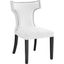 Curve White Fabric Dining Chair