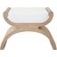 Curved Base Stool With White Linen Cushion In Cerused Oak