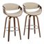 Curvini 30 Inch Fixed Height Barstool Set of 2 In Cream