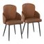 Dahlia Dining Chair Set of 2 In Black and Camel