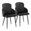 Dahlia Dining Chair Set of 2 In Black and Chrome