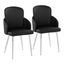 Dahlia Dining Chair Set of 2 In Black and Chrome