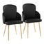 Dahlia Dining Chair Set of 2 In Black and Gold