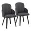 Dahlia Dining Chair Set of 2 In Black and Grey