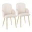 Dahlia Dining Chair Set of 2 In Cream and Gold
