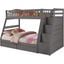 Dakota Staircase Twin Over Full Staircase Bunk Bed With Storage In Grey