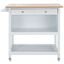 Daley 2 Drawer 2 Shelf Kitchen Cart in Natural and White