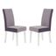 Dalia Modern and Contemporary Dining Chair Set of 2 In Gray Velvet with Acrylic Legs