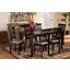 Dallas Modern and Contemporary Sand Fabric Upholstered and Dark Brown Finished Wood 7-Piece Dining Set