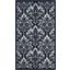 Damask Ivory And Navy 2 X 4 Area Rug