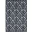 Damask Ivory And Navy 5 X 7 Area Rug