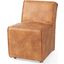 Damon Cognac Brown Faux Leather Dining Chair Set of 2