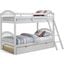 Dana Twin Over Twin Arched Wood Bunk Bed With Trundle In White