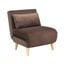 Dane Convertible Folding Armless Chair Sleeper with Pillow In Brown