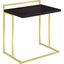Dani Rectangular Snack Table with Metal Base In Cappuccino/Matte Brass