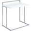 Dani Rectangular Snack Table with Metal Base In White High Gloss/Chrome