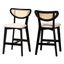 Dannell Wood Counter Stool Set of 2 In Cream and Black