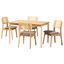 Dannon Fabric and Wood 5 Piece Dining Set In Grey and Natural Oak