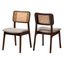 Dannon Fabric and Wood Dining Chair Set of 2 In Grey and Walnut Brown