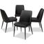 Darcell Modern And Contemporary Black Faux Leather Upholstered Dining Chair (Set Of 4)