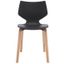Darnel Molded Plastic Dining Chair Set of 2 In Black and Natural