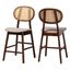 Darrion Fabric and Wood Counter Stool Set of 2 In Grey and Walnut Brown
