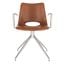 Dawn Midcentury Modern Leather Swivel Office Arm Chair